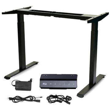 Dual Motor Height Adjustable Telescopic Desk Frame | 100 kg Capacity | Support Upto 180cm x75cm Table top with Anti-Collision Safety, Low Noise Motors | 2 Years Warranty