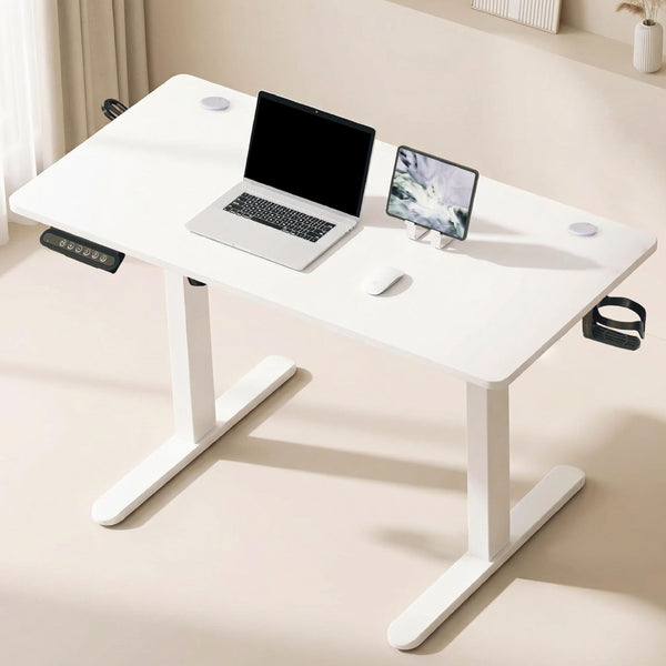 Yoodesk 120x60 electric white standing desk with 3 memory presets
