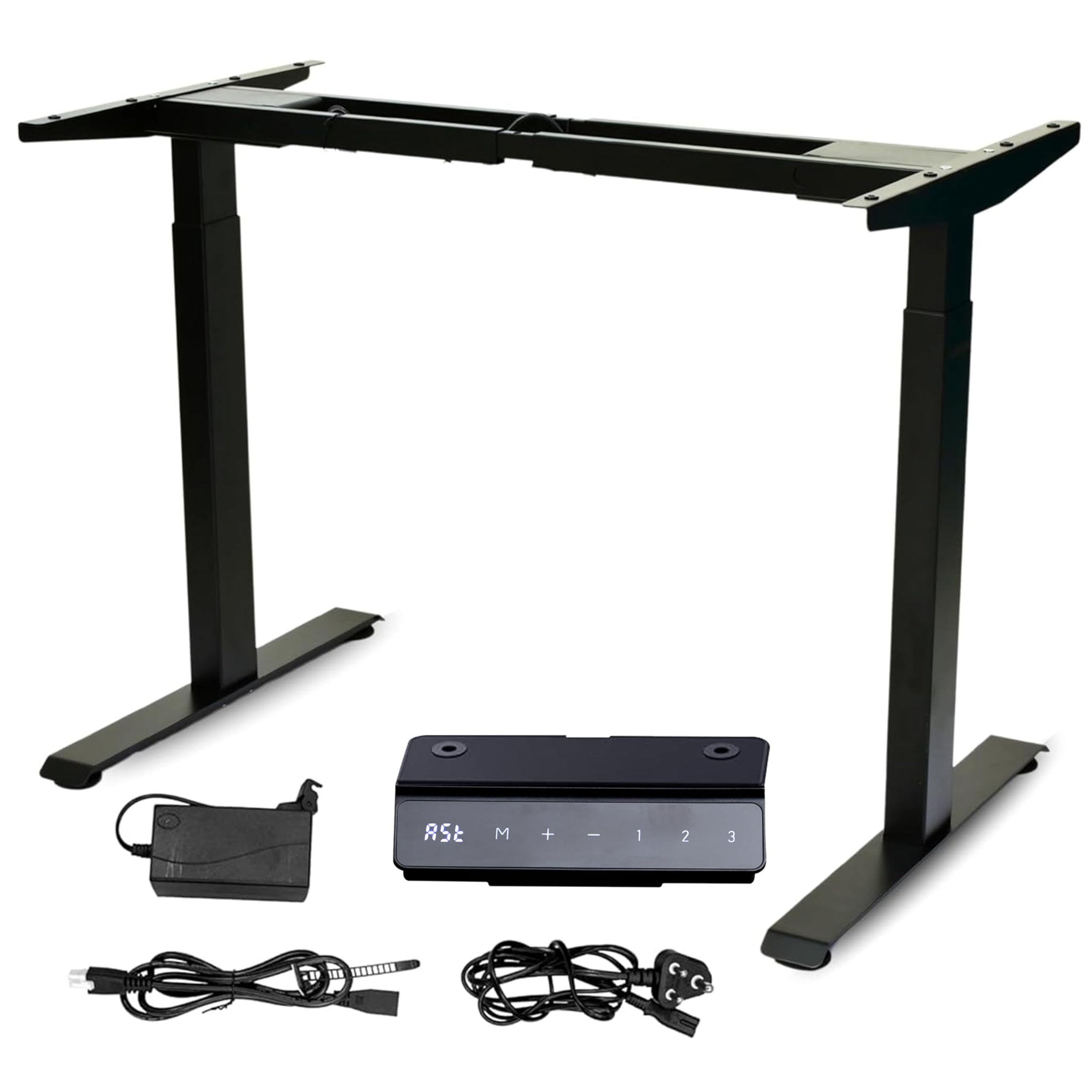 Dual Motor Height Adjustable Telescopic Desk Frame | 100 kg Capacity | Support Upto 180cm x75cm Table top with Anti-Collision Safety, Low Noise Motors | 2 Years Warranty