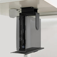 Under Desk CPU Holder Mount, Heavy-Duty Steel Frame, 10kg Capacity, Adjustable Computer Tower Stand with Anti-Slip Pad, Tool-Free Installation, Black