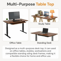 Table Top for Office, Study & Standing Desk – 25mm Pre-Laminated Engineered Wood, Matte Scratch & Spill Resistant, Load up to 120 kg, Suitable Frames – 48x30 inch, Walnut