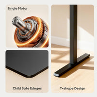 Electric Standing Desk 120×60 cm –  with 3 Memory Presets - Black
