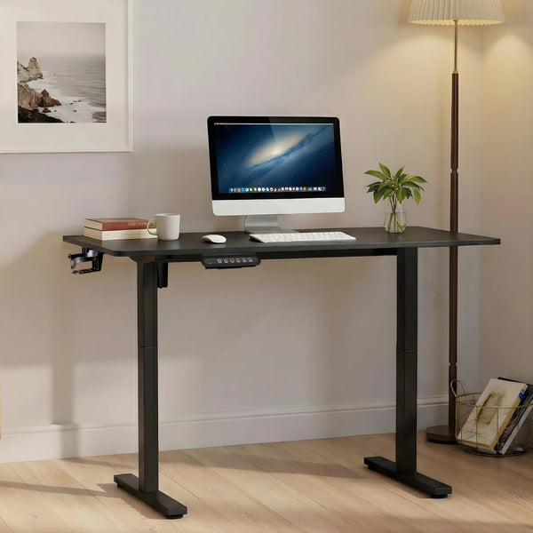 Electric Standing Desk 120×60 cm –  with 3 Memory Presets - Black top and Black Frame