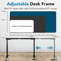 Pro series - Dual Motor 2-Stage Height Adjustable Desk Frame 100kg | Silent Motors | 3-Year Warranty | Black & White
