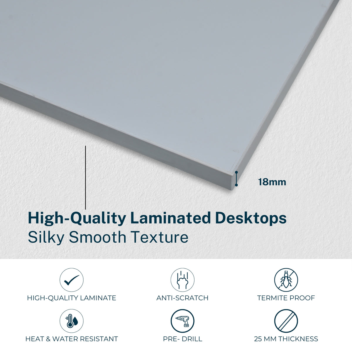 Yoodesk Essential Series Gothic Grey laminated tabletop