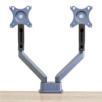 Adjustable Gas-Spring Monitor Stand | Dual Screen (Clamp Mount)