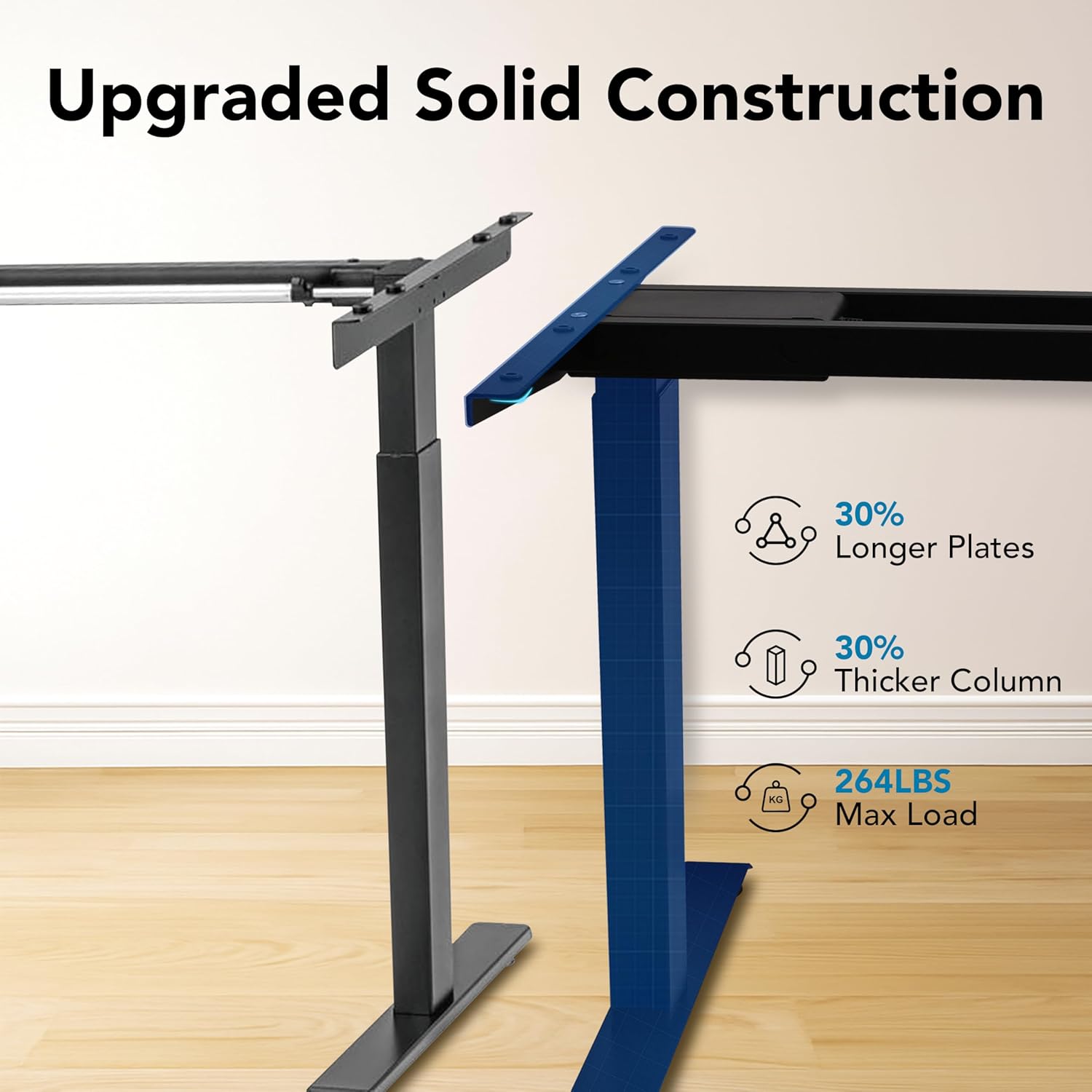Pro Series height adjustable desk frame with upgraded solid construction