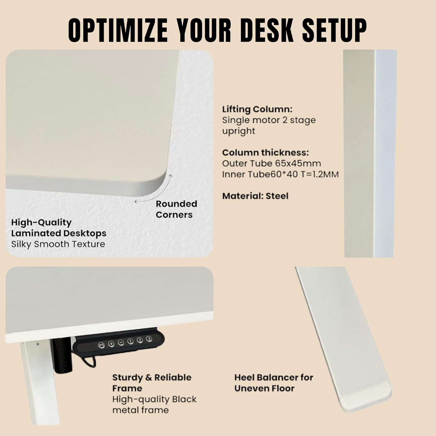 Yoodesk 120x60 electric white standing desk setup guide