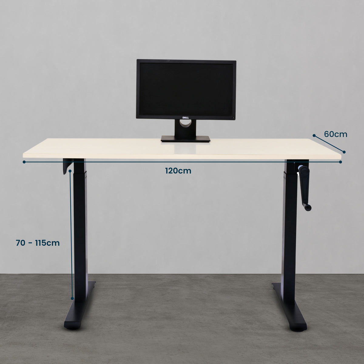Yoodesk Sonoma Light standing desk with black frame front view
