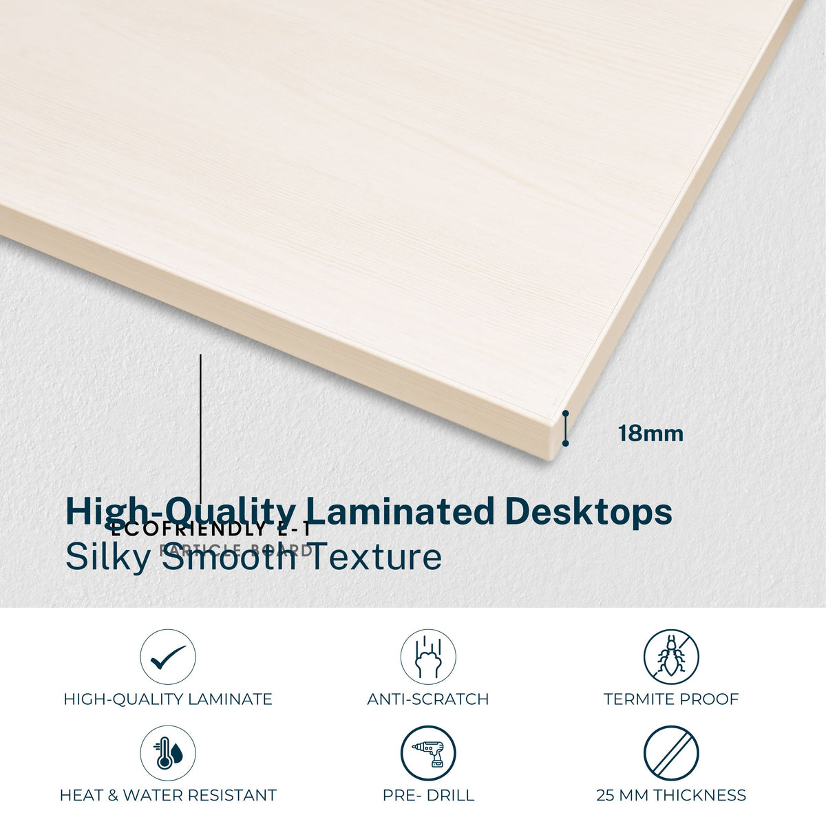 Yoodesk Essential Series Sonoma Light laminated tabletop