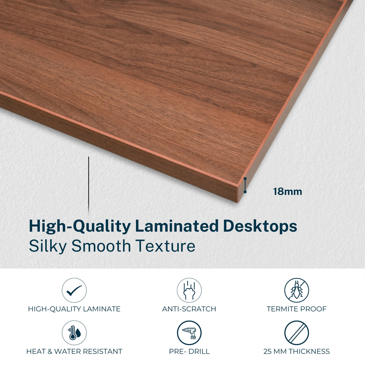 Yoodesk Essential Series Walnut laminated tabletop
