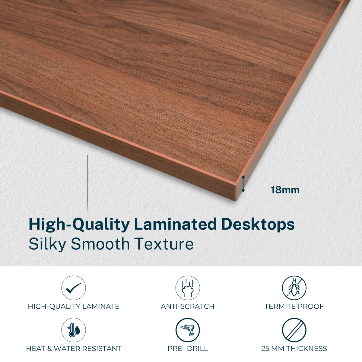 Yoodesk Walnut 18mm laminated standing desk tabletop