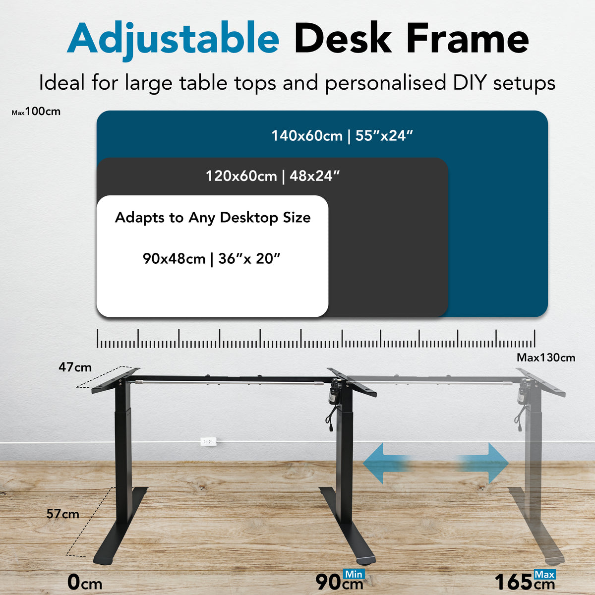 Yoodesk Lite adjustable height desk frame for sit stand workstations