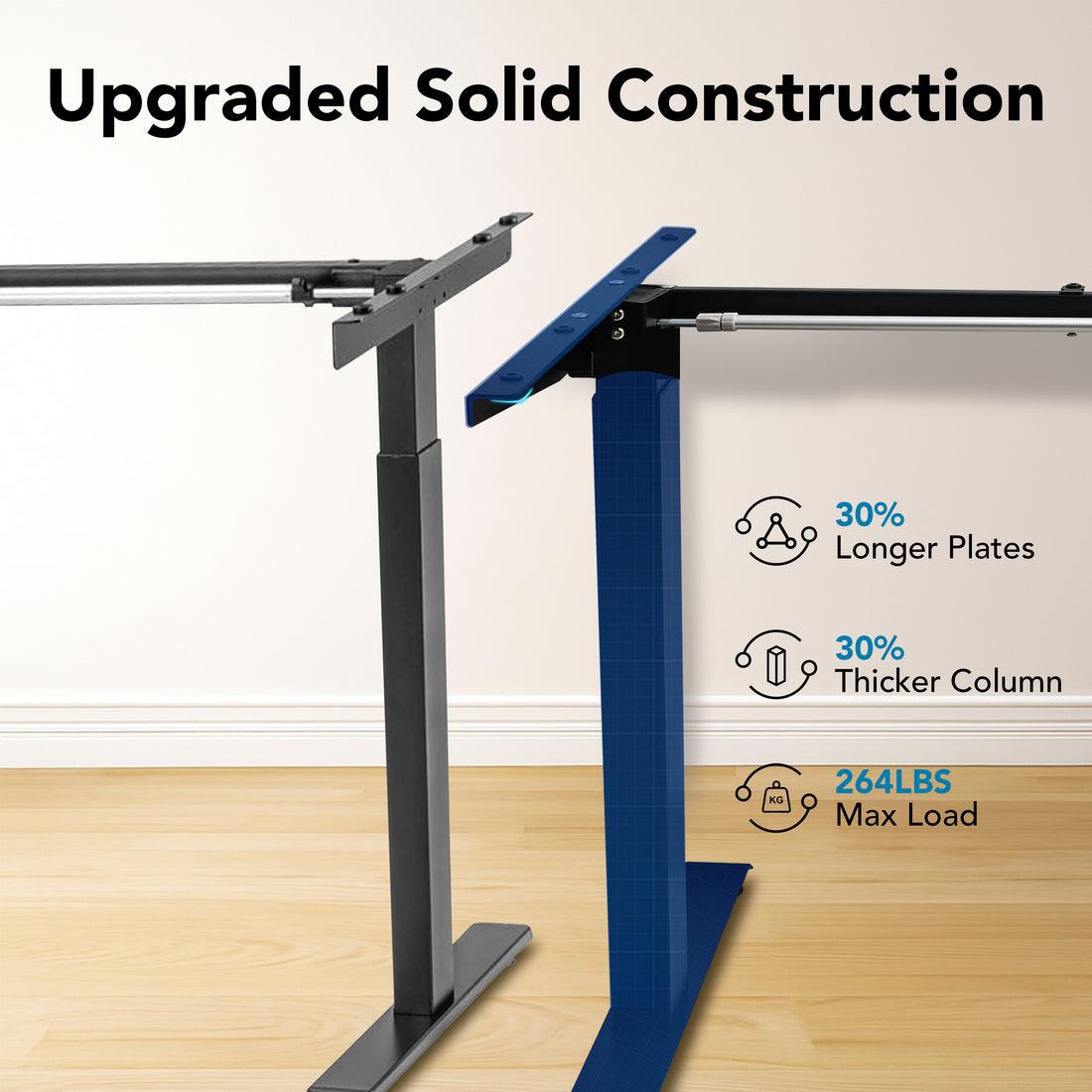 Yoodesk Lite single motor height adjustable desk frame with control panel
