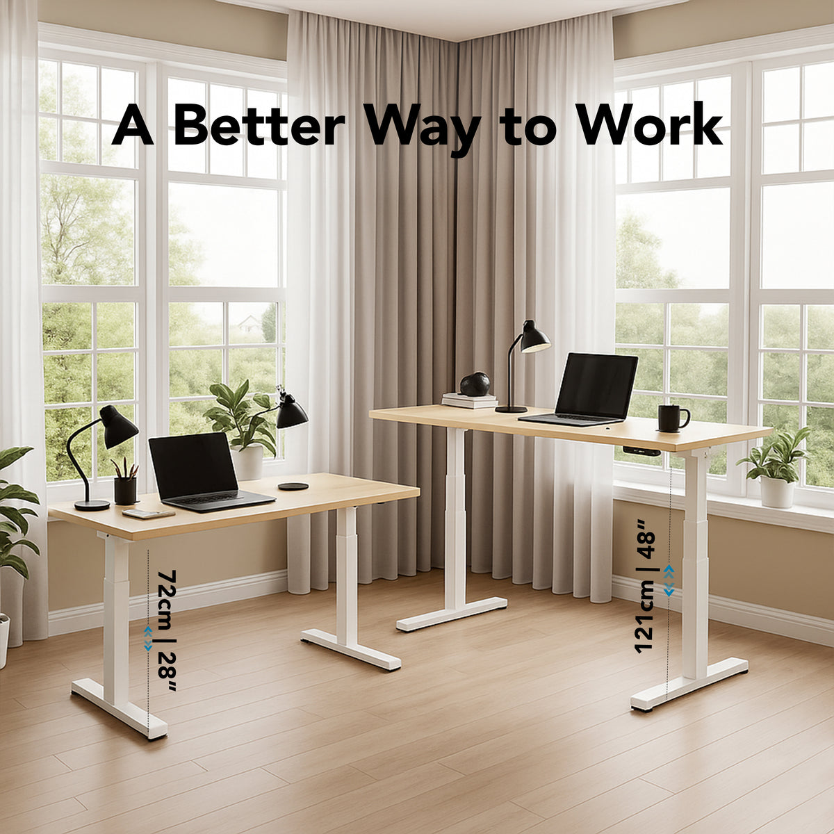 Yoodesk Lite height adjustable desk frame in a modern workspace