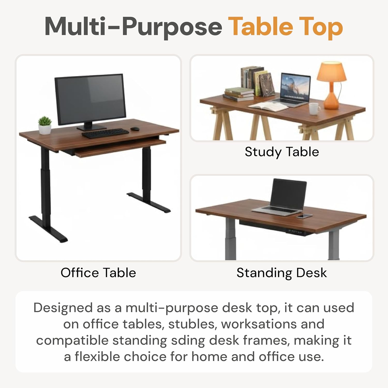 Yoodesk multi-purpose wooden table top for office and home workspace