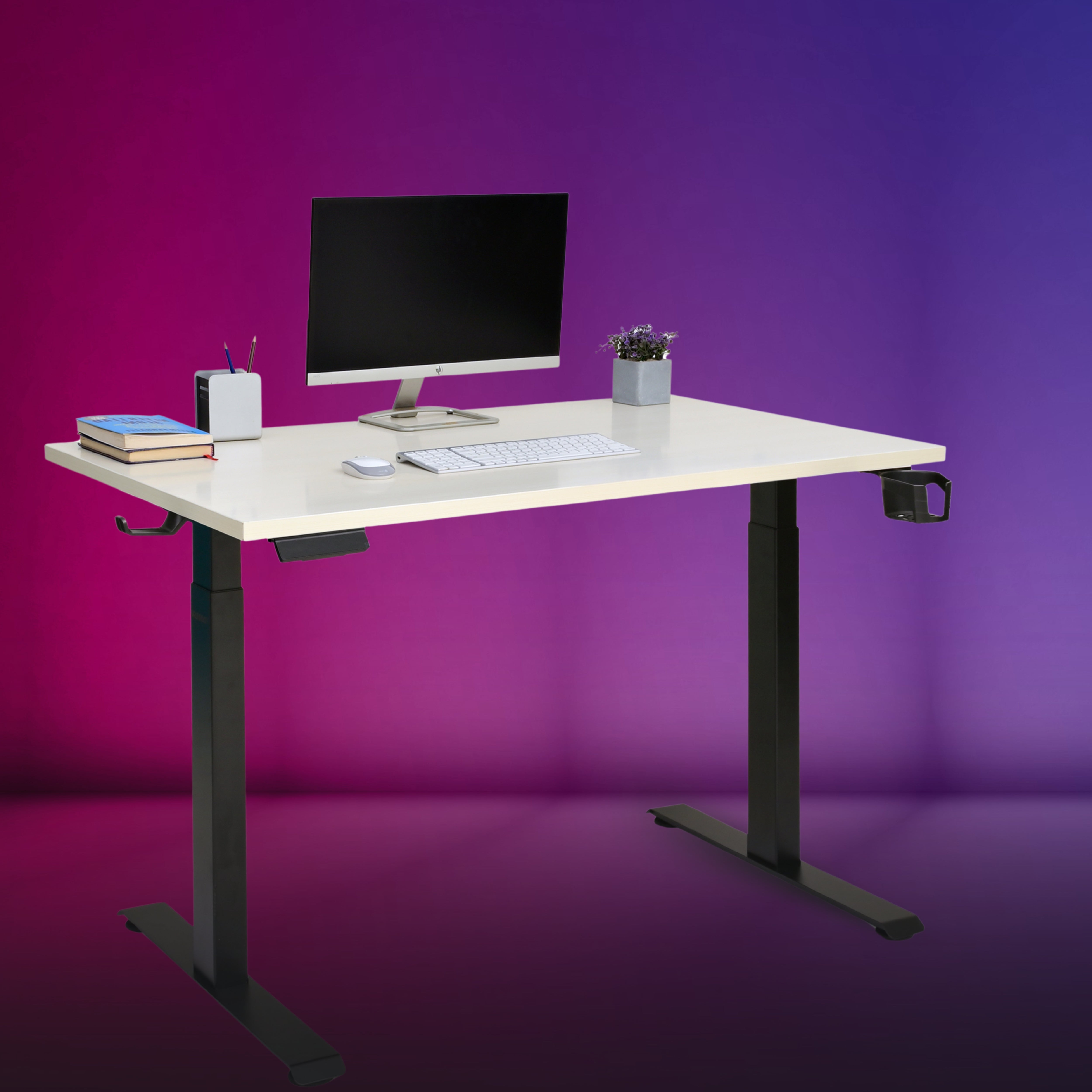 Yoodesk Pro Series white standing desk with ultra quiet design