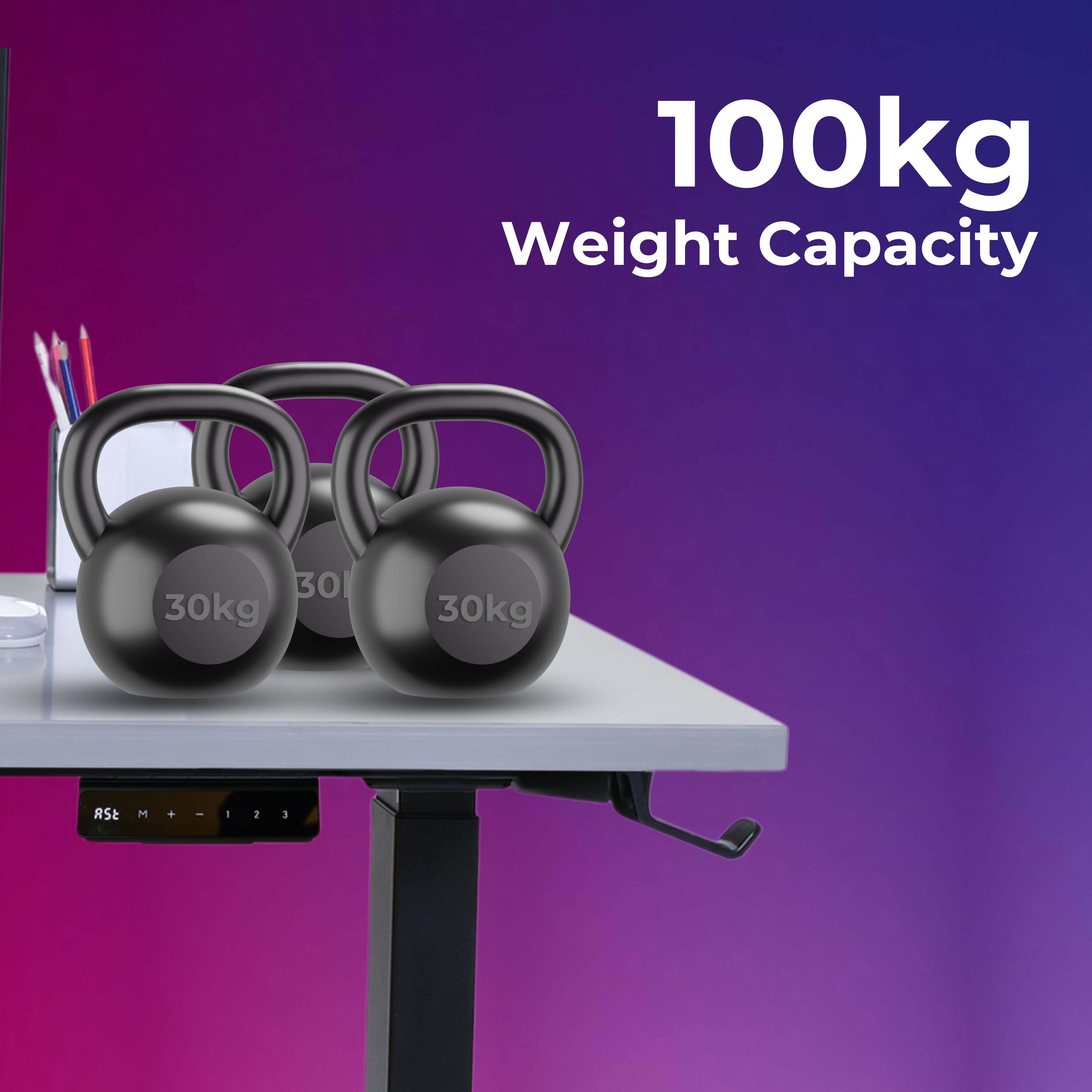 Yoodesk Pro Series black standing desk with 100 kg load capacity