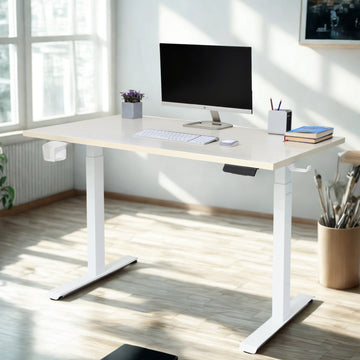Yoodesk Pro Series dual motor 2-stage height adjustable standing desk in white