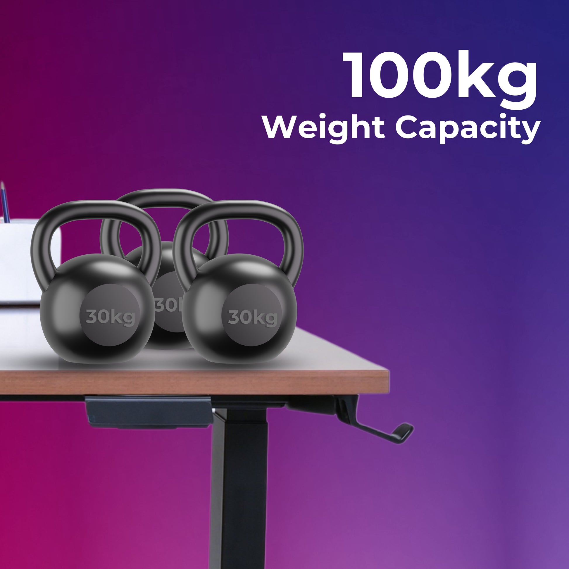 Yoodesk Pro Series white standing desk with 100 kg weight capacity