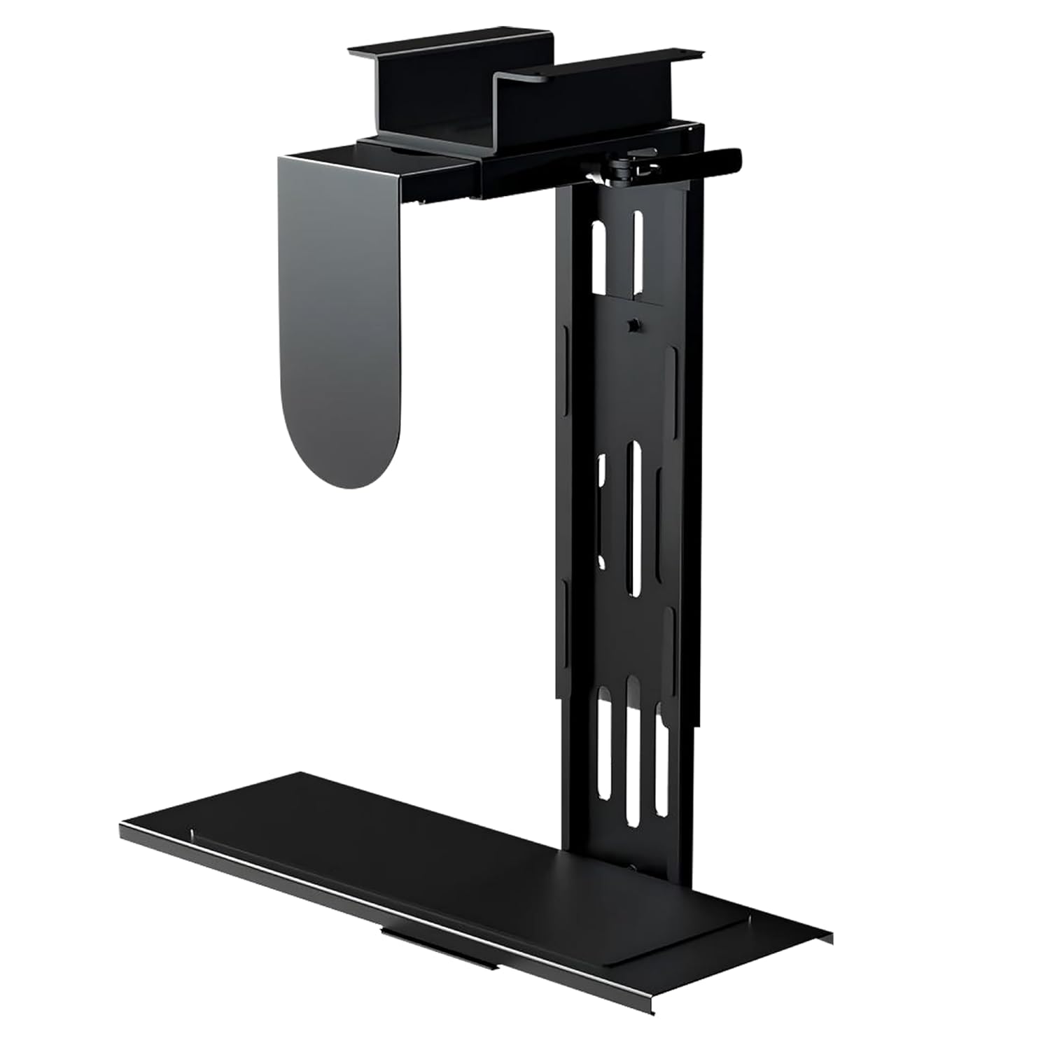 YooDesk black under desk CPU holder with adjustable mounting bracket